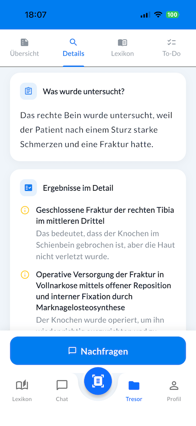 Befino Ergebnis-Ansicht